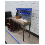 ROLLING WOOD SHELF & WORK BENCH