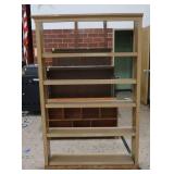 WOOD 5 CUBBY TALL SHELF