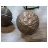 2 ANTIQUE COPPER TANK FLOATS