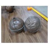 2 ANTIQUE COPPER TANK FLOATS