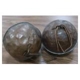 2 ANTIQUE COPPER TANK FLOATS