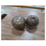 2 ANTIQUE COPPER TANK FLOATS