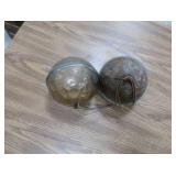 2 ANTIQUE COPPER TANK FLOATS