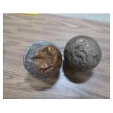 2 ANTIQUE COPPER TANK FLOATS