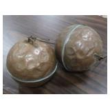 2 ANTIQUE COPPER TANK FLOATS