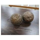 2 ANTIQUE COPPER TANK FLOATS