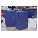 3 PADDED BLUE GYM MATTS & DRY ERASE BOARD