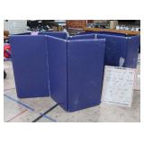 3 PADDED BLUE GYM MATTS & DRY ERASE BOARD