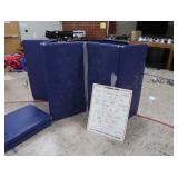 3 PADDED BLUE GYM MATTS & DRY ERASE BOARD