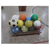WHEELY CART FULL OF COLORFUL BALLS