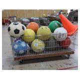 WHEELY CART FULL OF COLORFUL BALLS