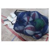 BAG OF SMALLER BALLS & SCORING NETS