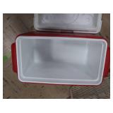 COLEMAN RED COOLER AND FLOOR FAN