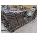 30+ METAL FOLDING CHAIRS ON ROLLING CART