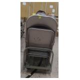 30+ METAL FOLDING CHAIRS ON ROLLING CART