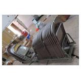 30+ METAL FOLDING CHAIRS ON ROLLING CART