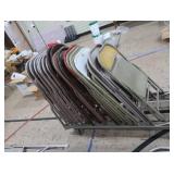 30+ METAL FOLDING CHAIRS ON ROLLING CART