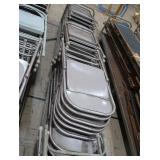25+ METAL FOLDING CHAIRS ON MOVABLE ROLLY CART