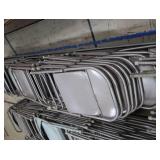 25+ METAL FOLDING CHAIRS ON MOVABLE ROLLY CART
