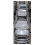 25+ METAL FOLDING CHAIRS ON ROLLY CART
