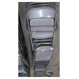 25+ FOLDING CHAIRS ON METAL ROLLY CART