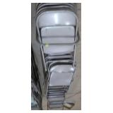 25+ FOLDING CHAIRS ON METAL ROLLY CART