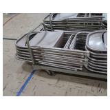 25+ FOLDING CHAIRS ON METAL ROLLY CART