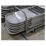 25+ FOLDING CHAIRS ON METAL ROLLY CART