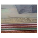 HISTORIC ANTIQUE  3~PANEL MURAL OVER 10 FEET LONG 'BLASHFIELD / SIMMONS / WALKER'