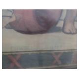 HISTORIC ANTIQUE  3~PANEL MURAL OVER 10 FEET LONG 'BLASHFIELD / SIMMONS / WALKER'