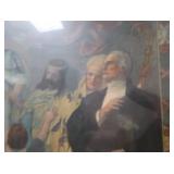 HISTORIC ANTIQUE  3~PANEL MURAL OVER 10 FEET LONG 'BLASHFIELD / SIMMONS / WALKER'