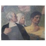 HISTORIC ANTIQUE  3~PANEL MURAL OVER 10 FEET LONG 'BLASHFIELD / SIMMONS / WALKER'