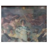 HISTORIC ANTIQUE  3~PANEL MURAL OVER 10 FEET LONG 'BLASHFIELD / SIMMONS / WALKER'