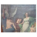 HISTORIC ANTIQUE  3~PANEL MURAL OVER 10 FEET LONG 'BLASHFIELD / SIMMONS / WALKER'