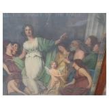 HISTORIC ANTIQUE  3~PANEL MURAL OVER 10 FEET LONG 'BLASHFIELD / SIMMONS / WALKER'