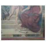 HISTORIC ANTIQUE  3~PANEL MURAL OVER 10 FEET LONG 'BLASHFIELD / SIMMONS / WALKER'
