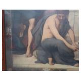 HISTORIC ANTIQUE  3~PANEL MURAL OVER 10 FEET LONG 'BLASHFIELD / SIMMONS / WALKER'