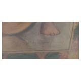 HISTORIC ANTIQUE  3~PANEL MURAL OVER 10 FEET LONG 'BLASHFIELD / SIMMONS / WALKER'