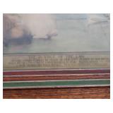 HISTORIC ANTIQUE  3~PANEL MURAL OVER 10 FEET LONG 'BLASHFIELD / SIMMONS / WALKER'