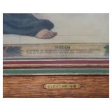 HISTORIC ANTIQUE  3~PANEL MURAL OVER 10 FEET LONG 'BLASHFIELD / SIMMONS / WALKER'
