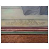HISTORIC ANTIQUE  3~PANEL MURAL OVER 10 FEET LONG 'BLASHFIELD / SIMMONS / WALKER'