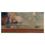 HISTORIC ANTIQUE  3~PANEL MURAL OVER 10 FEET LONG 'BLASHFIELD / SIMMONS / WALKER'