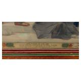 HISTORIC ANTIQUE  3~PANEL MURAL OVER 10 FEET LONG 'BLASHFIELD / SIMMONS / WALKER'