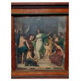 HISTORIC ANTIQUE  3~PANEL MURAL OVER 10 FEET LONG 'BLASHFIELD / SIMMONS / WALKER'