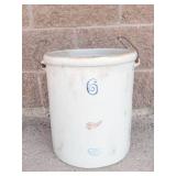 Vintage Red Wing 6-Gallon Stoneware Crock With Handles