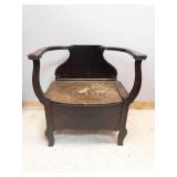 Wooden Armchair Storage Bench - Broken Arm