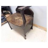 Wooden Armchair Storage Bench - Broken Arm