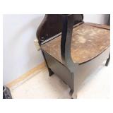 Wooden Armchair Storage Bench - Broken Arm