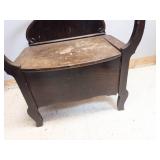 Wooden Armchair Storage Bench - Broken Arm