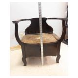 Wooden Armchair Storage Bench - Broken Arm